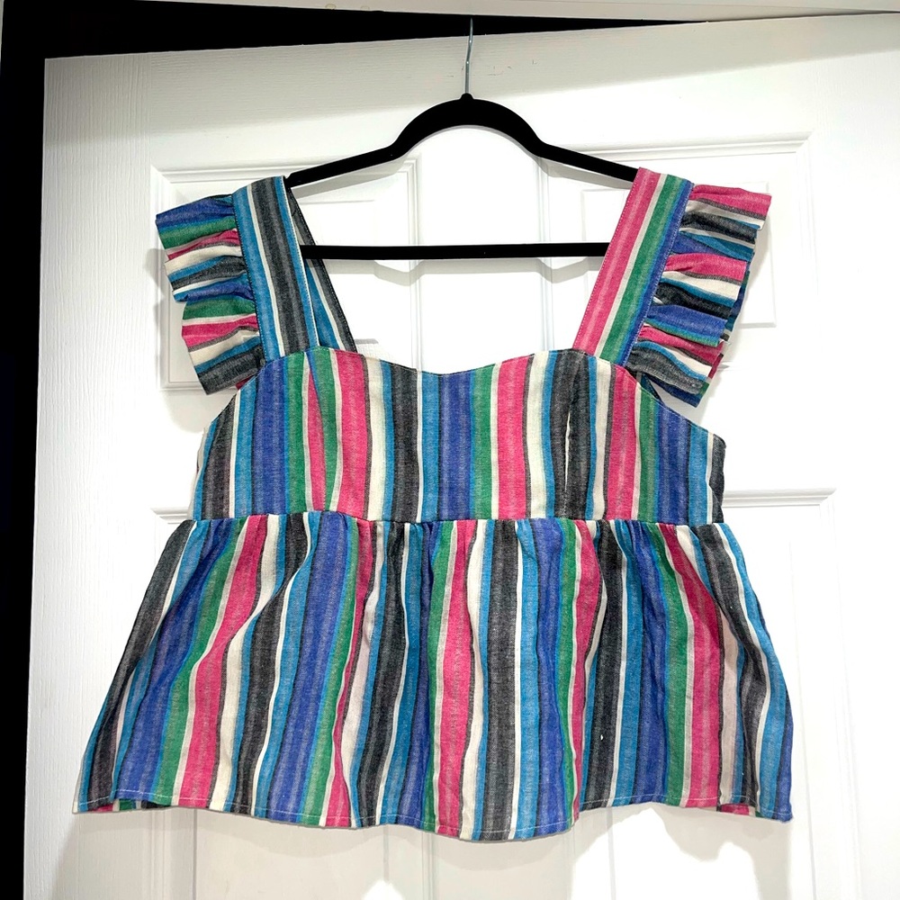 Colorful Peplum Summer Top